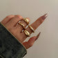 Zenat 8-Piece Chunky Mixed Metal Rings Set