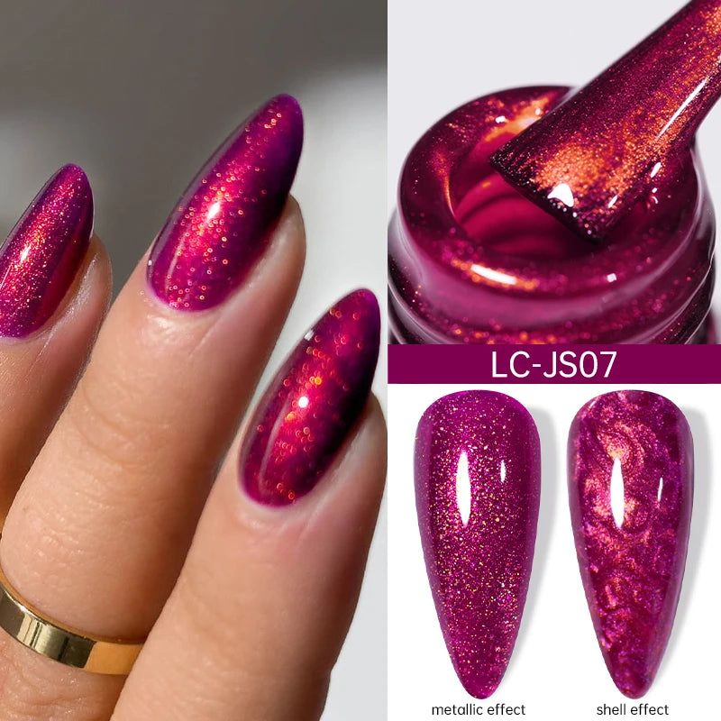 Zenat Bright Red Sparkling Glitter Gel Nail Polish