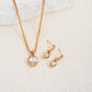 Zenat 3 Pcs Heart Pendant Jewelry Set Of Earring Pendant Necklace