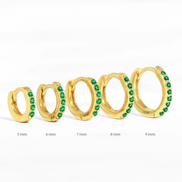 Zenat Rainbow Crystal Hoop Earrings – Minimal Small Huggie