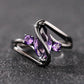 Zenat Purple Cubic Zirconia Square Crystal Ring