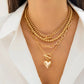 Zenat Link Chain 4Pcs/Set Gold Color Heart Pendant