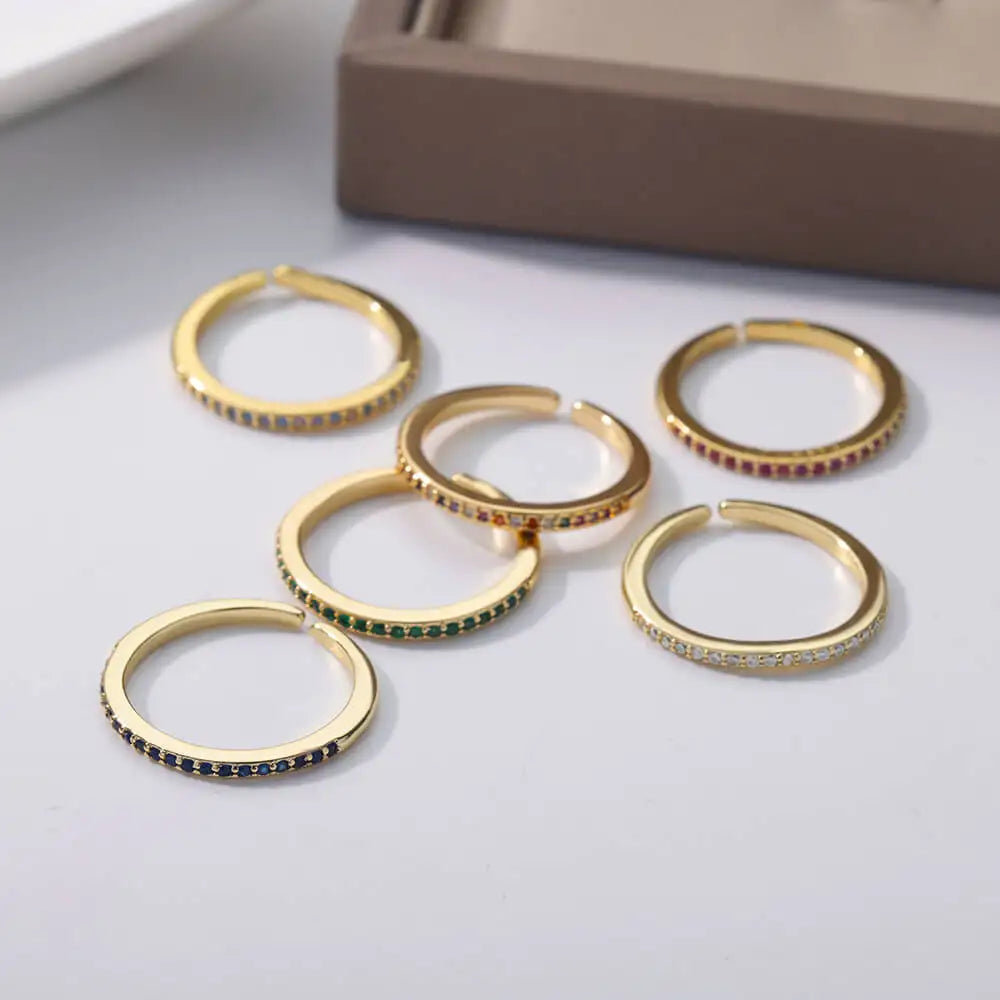 Zenat Mini Green Zircon Adjustable Ring