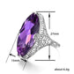 Zenat Purple Cubic Zirconia Square Crystal Ring