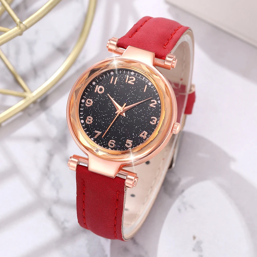 Zenat 6PCS Set Red Cherry Strap with Jewelery