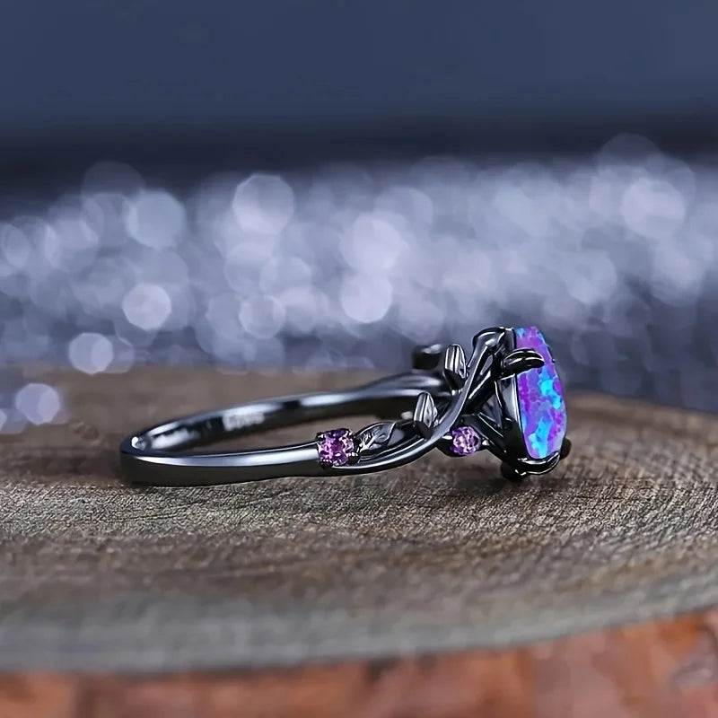 Zenat Opal Leaf Style Ring – Trendy Chic