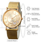 Zenat Heart Band Watch Golden Quartz Butterfly Set