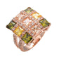Multicolor Zircon Large Square Rings For Women