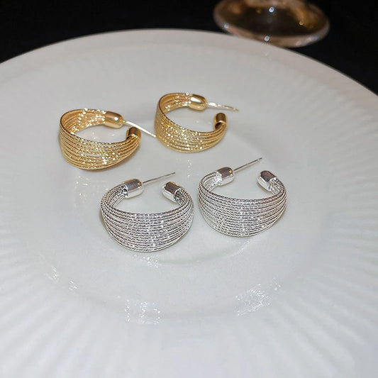 Zenat Big Hoop Earrings – Geometric Layered Luxury Drop