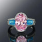 Zenat Pink Sparkling Zircon Princess Square Ring