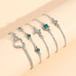 Zenat 5 Pieces/Set Of Rhinestone Butterfly Bracelet