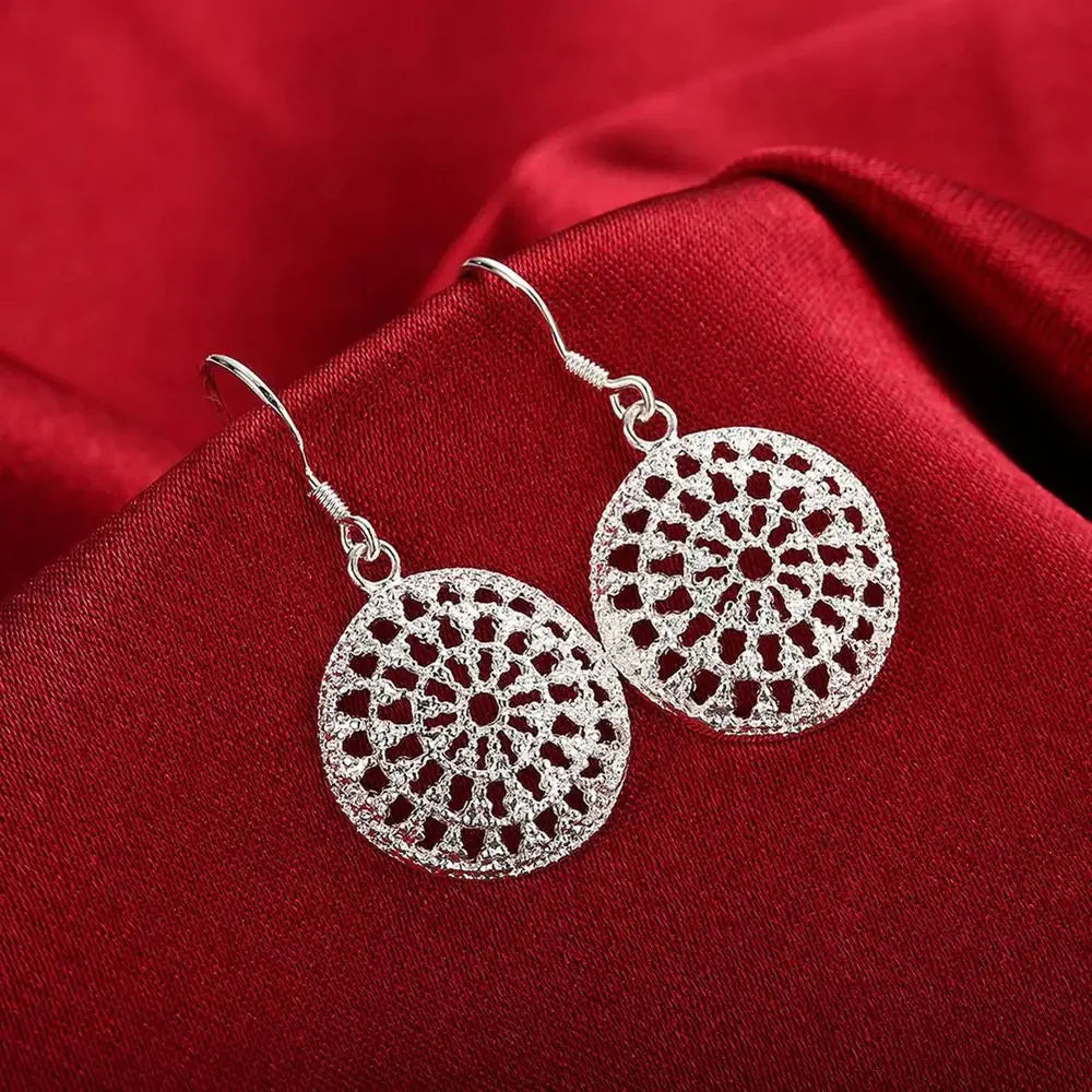 Zenat 925 Silver Round Earrings – Wedding & Party
