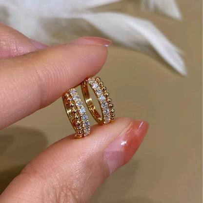 Zenat 925 Silver Gold Zircon Geometric Earrings – Luxury