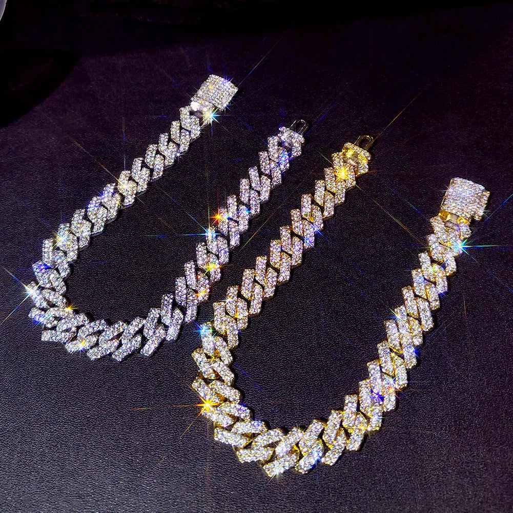Zenat Iced Out Chunky Cuban Anklet for Women