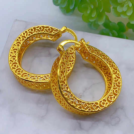 Zenat Dubai Gold Plated Hollow Earrings – Fine Jewelry