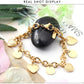 Zenat Stainless Steel Heart Coin Charm Bracelet for Women