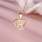 Zenat A-Z Letter Flower Gold Pendant Necklace