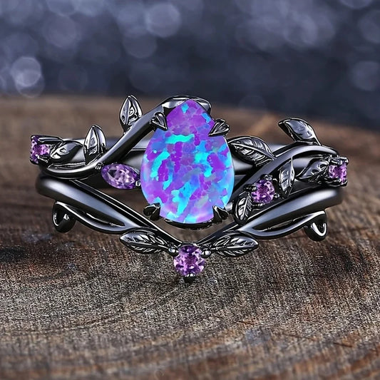Zenat Opal Leaf Style Ring – Trendy Chic