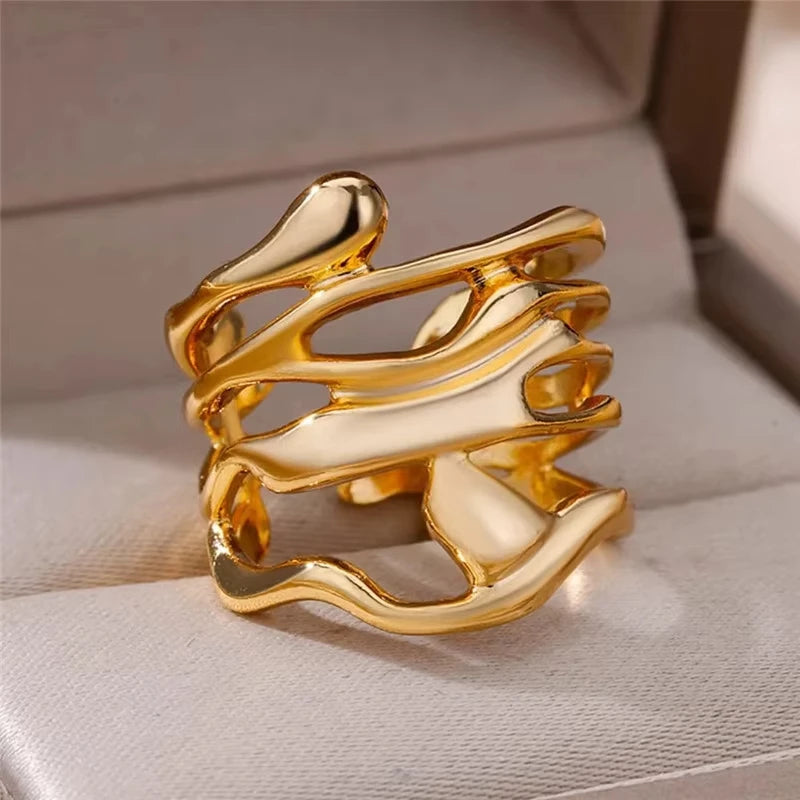 Zenat Zircon Geometric Evil Eye Adjustable Ring