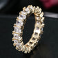 Luxury Female White Crystal Stone  Ring Irregular Zirconia Wedding Rings for Women Trendy Geometric Zircon Engagement Ring