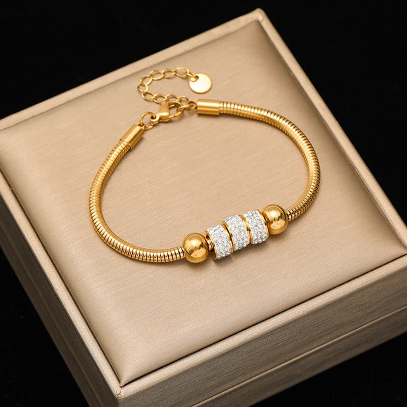 Twisted Bracelet 18K Gold Plated Waterproof 316 Steel