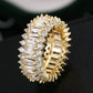Luxury Female White Crystal Stone  Ring Irregular Zirconia Wedding Rings for Women Trendy Geometric Zircon Engagement Ring