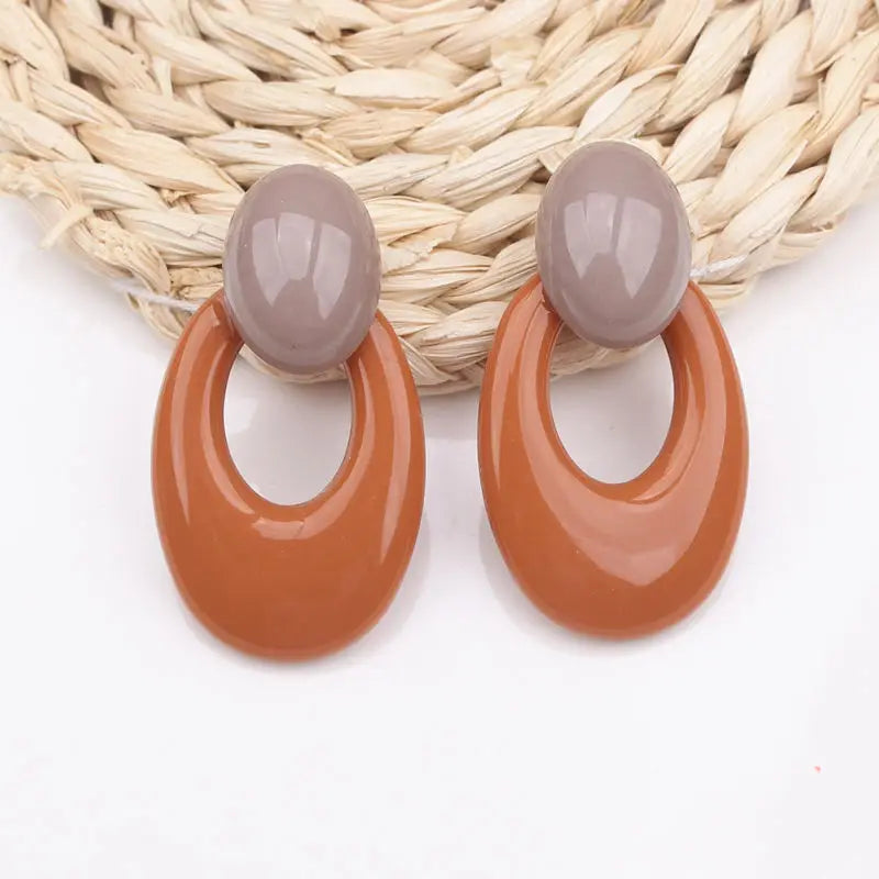 Zenat Brown Beer Bottle Pendant Drop Earrings for Women