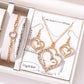 Zenat 4-piece Women Jewelry Set Creative Heart Diamond Necklace