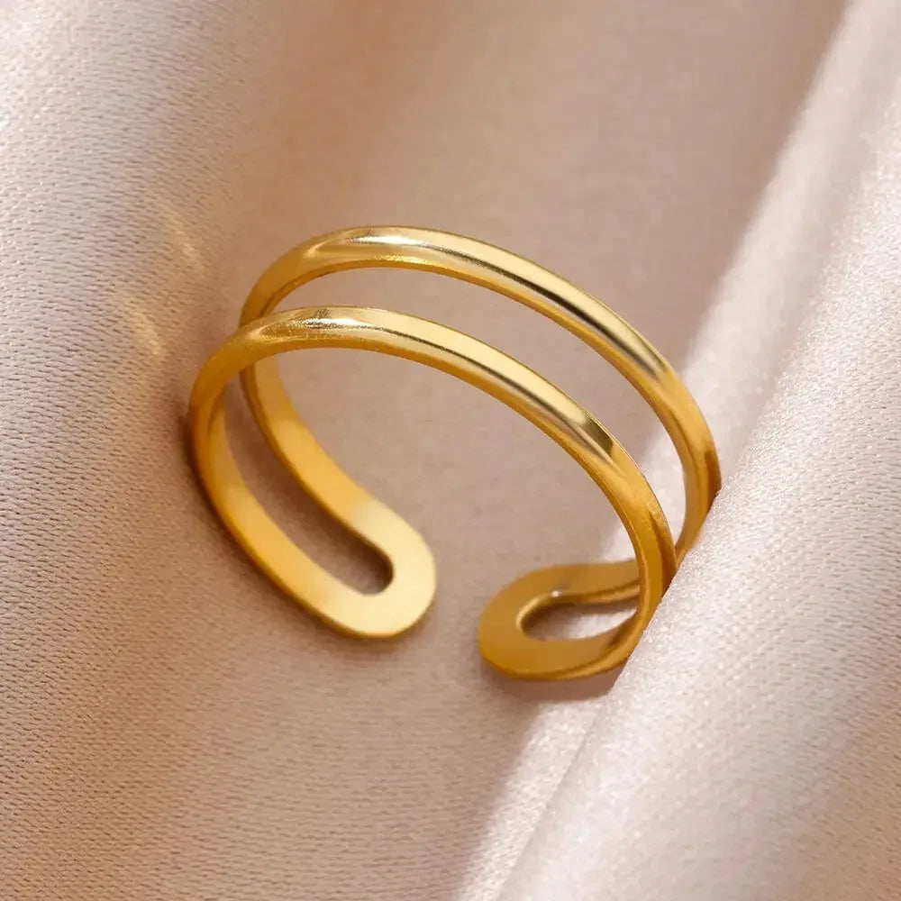 Zenat Zircon Heart Gold Adjustable Ring