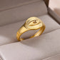 Zenat Zircon Heart Gold Adjustable Ring