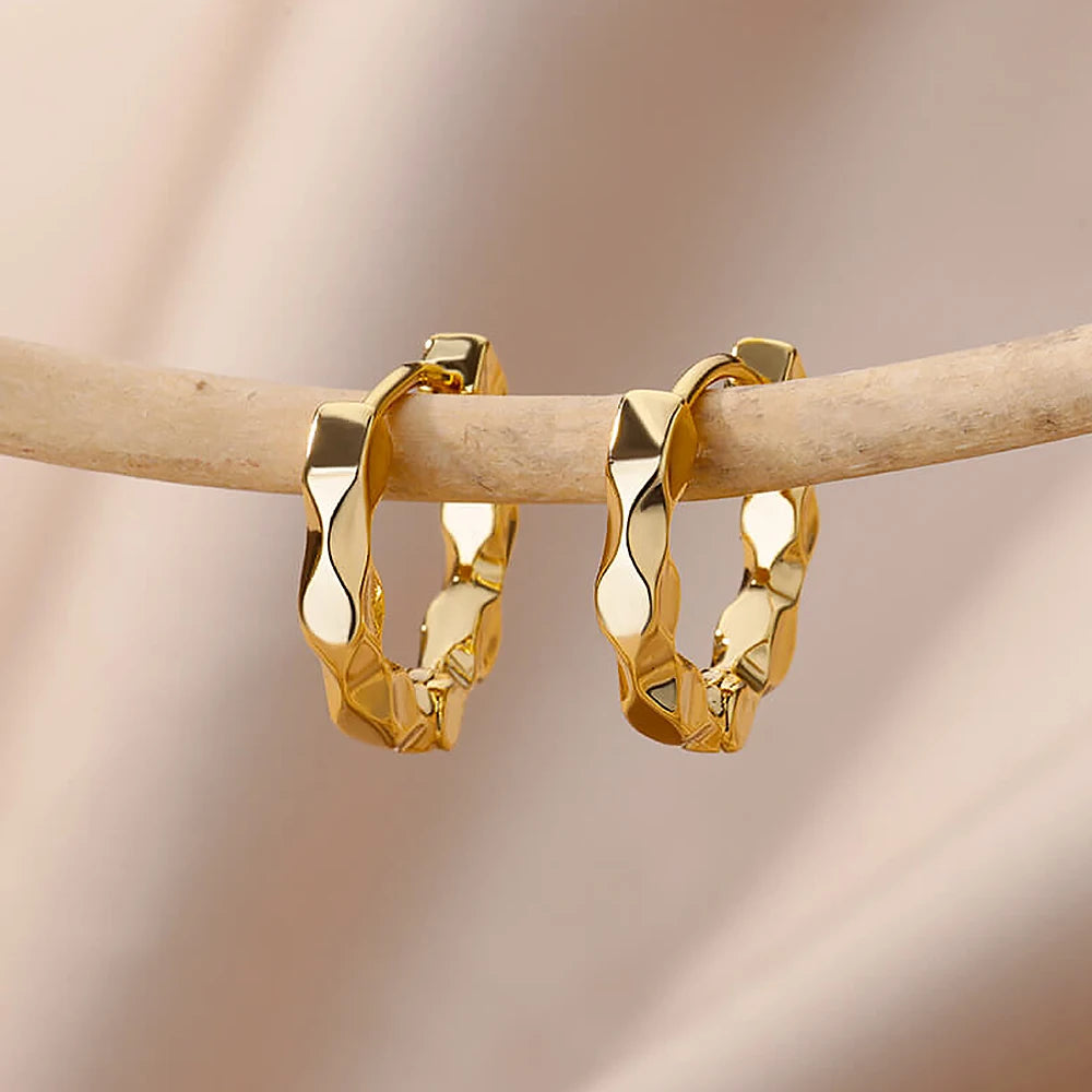Zenat Elegant Round Hoop Earrings – Luxury Stainless Steel