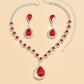 Minimalist Water drops Jewelry Set for Women Crystal Necklace Bracelet Earrings Set Gift Banquet Wedding Anniversary Accessories