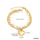 Zenat Stainless Steel Heart Coin Charm Bracelet for Women