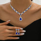 Zenat 3PC Water Drop Copper Chain Jewelry Set