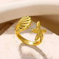 Zenat Zircon Heart Gold Adjustable Ring