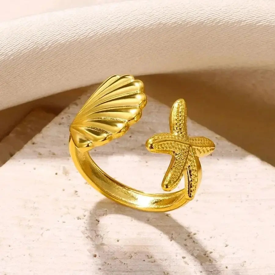 Zenat Zircon Heart Gold Adjustable Ring
