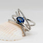 Zenat Blue Cube Zircon Elegant Ring