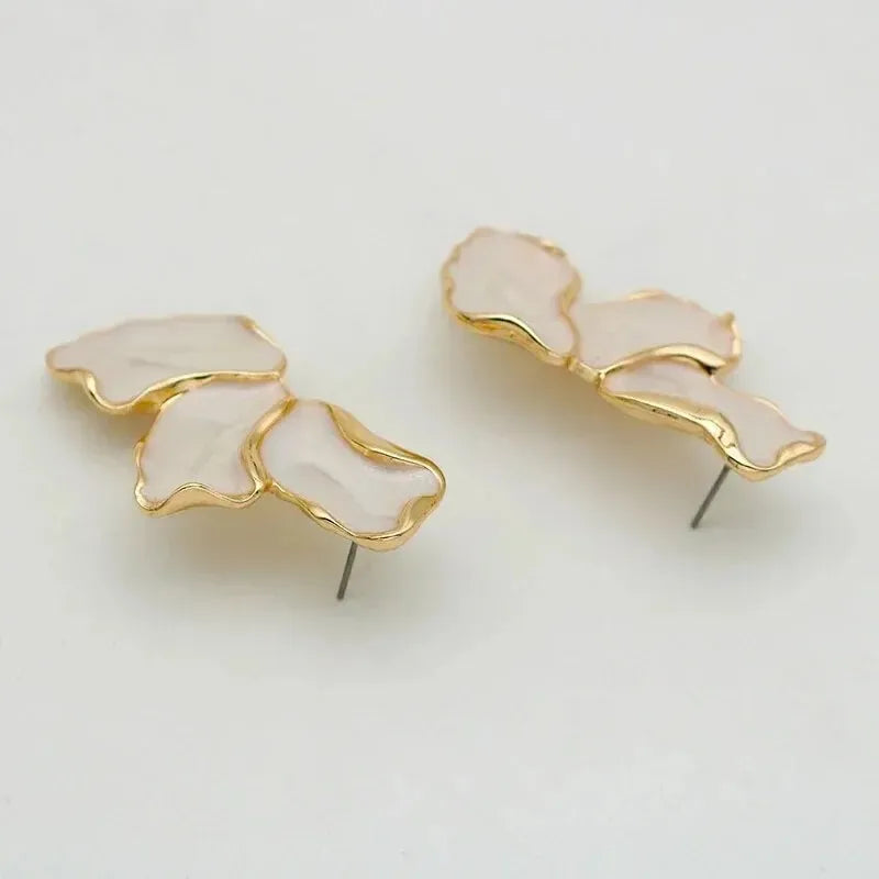 Zenat Metal Flower Statement Stud Earrings for Women