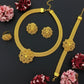 Zenat Luxury Flower Necklace Sets Wedding Gold Plated