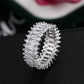 Fashion Luxury Multicolor Charm Zircon Wedding Rings for Women Round Square Stone Party Ring Jewelry