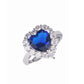 4Pcs/set Titanic Heart of Ocean Necklaces for Women Love Heart Blue Crystal Zircon Jewelry Sets Female Wedding Party Jewelry