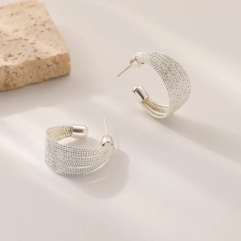 Zenat Big Hoop Earrings – Geometric Layered Luxury Drop