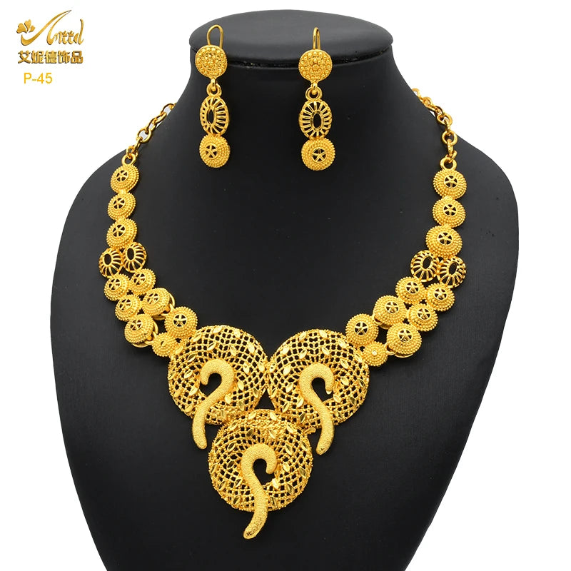 Zenat Luxury Indian style Jewelry Sets 24K Golden