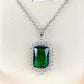 2025 Gorgeous White/Green/Purple/Pink Cubic Zirconia Women Necklace Simple and Elegant Design Female Wedding Trendy Jewelry
