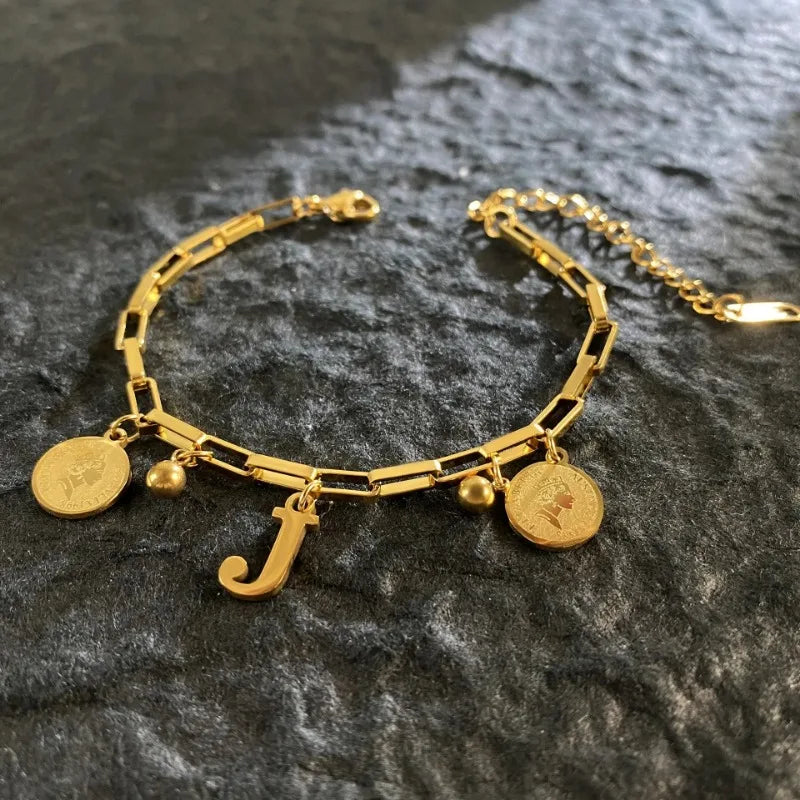 Named Letters 18K Gold-plated Stainless Steel Bracelet