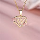 Zenat A-Z Letter Flower Gold Pendant Necklace