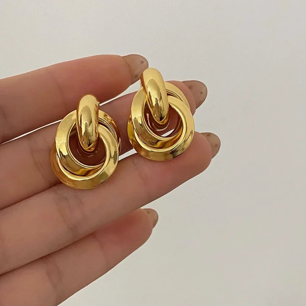 Zenat 925 Silver 18K Round Stud Earrings – Minimalist