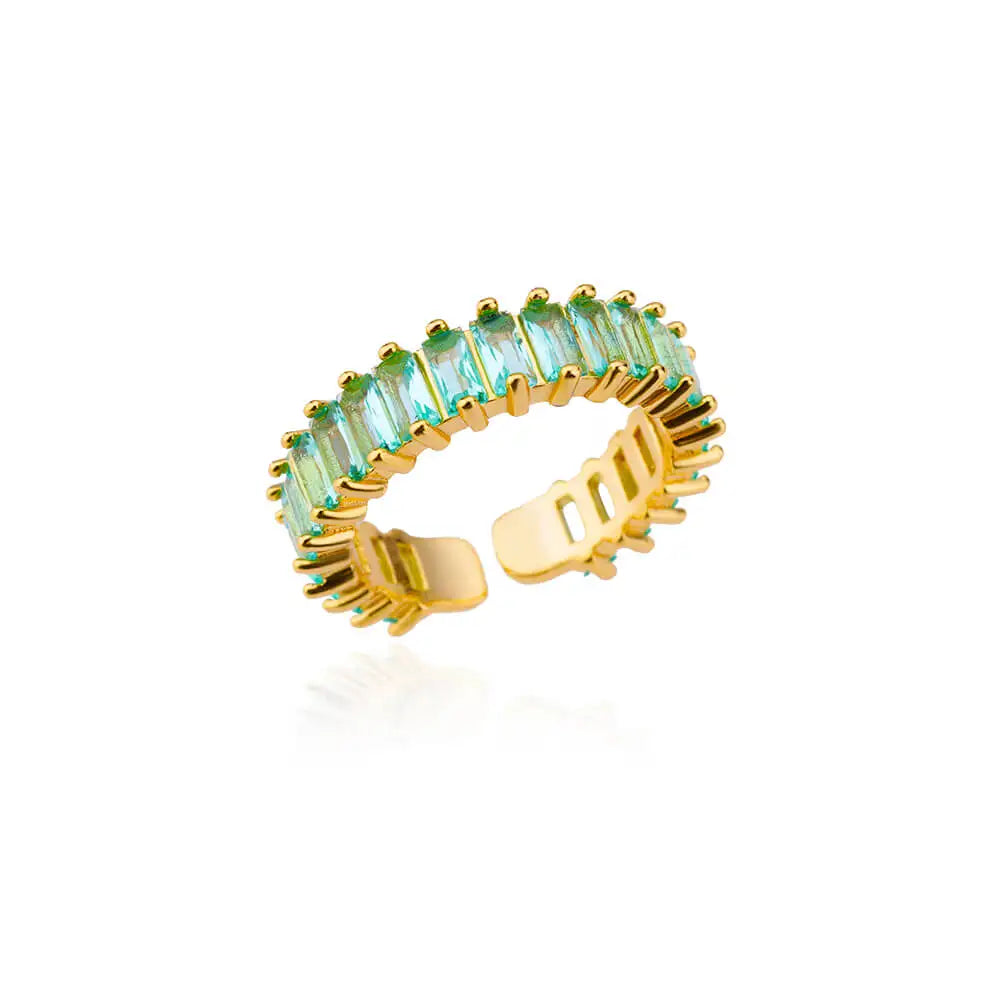 Zenat Mini Green Zircon Adjustable Ring