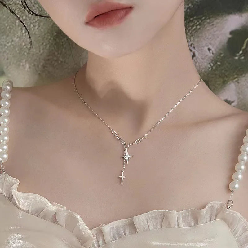 Fashion Trend Unique Design Elegant Delicate Light Luxury Green Zircon Necklace Women Jewelry Party Premium Stud Earrings Gift