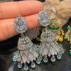 Zenat Colorful CZ Tassel Boho Jhumka Earrings